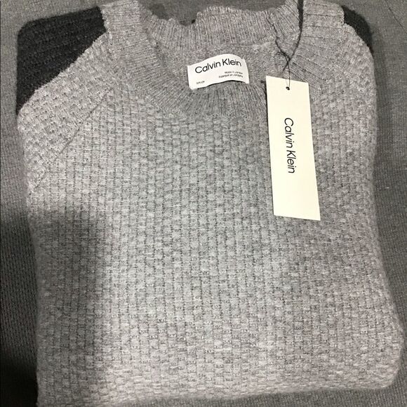 CALVIN KLEIN Cashmere WOOL Men’s Color-blocked Sweater Small - Picture 8 of 9